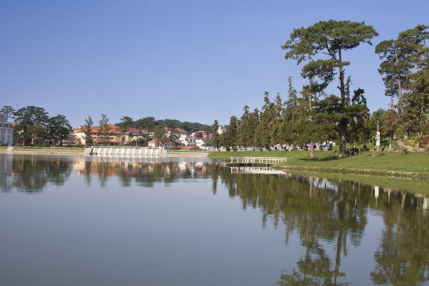 大叻与玄香湖的景观，大叻，中央高地，越南，亚洲图片下载