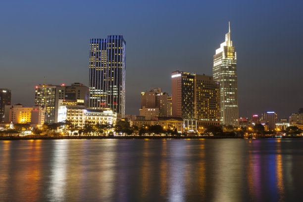 西贡天际线，中心与Bitexco大厦，第一区，胡志明市，越南，亚洲图片下载