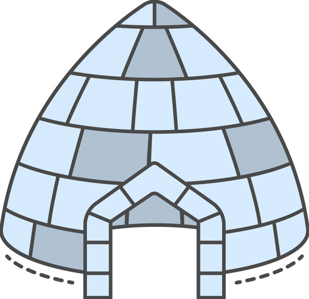 冰屋图标颜色轮廓图片下载