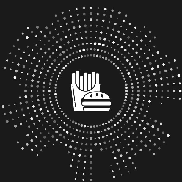 白汉堡和薯条装在纸盒里图片下载