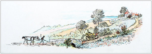 兰道夫·凯迪克古董彩色插画图片下载