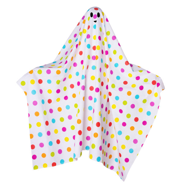 鬼与彩色波点孤立在白色背景。图片下载