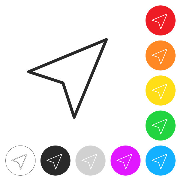 游标。按钮上不同颜色的平面图标图片下载