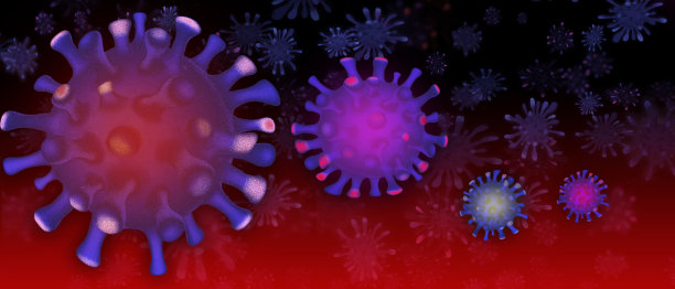 冠状病毒分子背景。Covid-19，世界大流行概念。图片下载