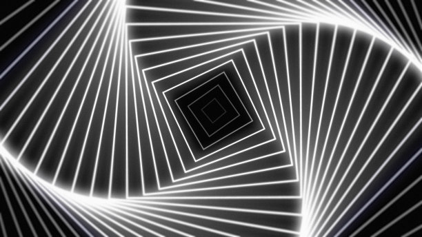 4k霓虹抽象光的插画效果，无限能量空间循环神奇运动形状激光，圆形功率发光波电现代艺术，曲线荧光未来主义图形无限射线漩涡夜壁纸元素图片下载