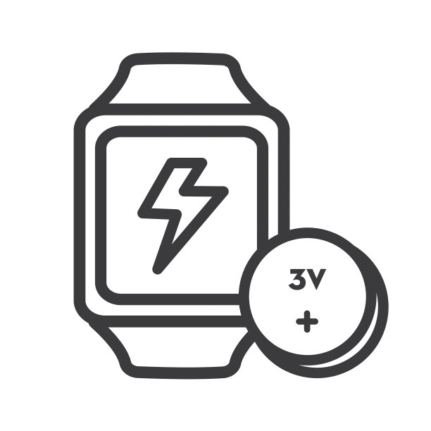 Watch Battery Flat简单的轮廓线艺术设计图标图片下载