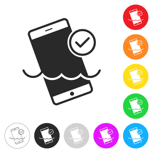 防水智能手机。彩色按钮上的图标图片下载