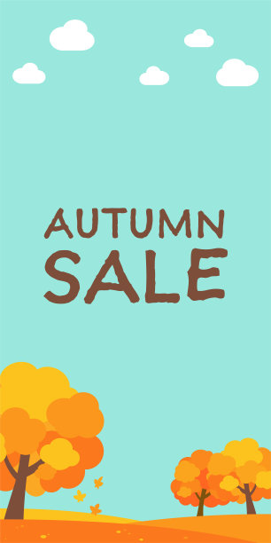 简单可爱的秋天树的背景插图图片下载