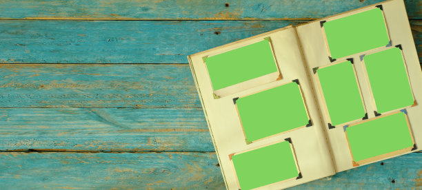 古董书或相册与空相框，照片角，免费复印空间图片下载