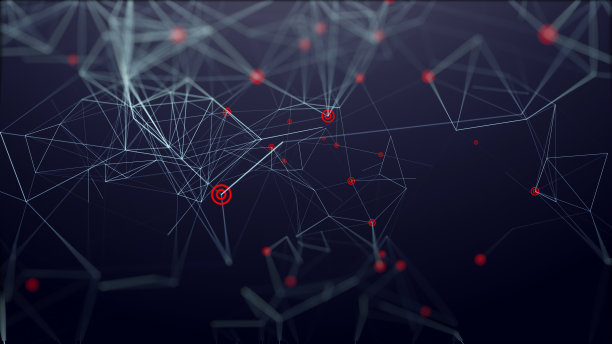 4k Plexus抽象技术未来网络与循环背景。图片下载