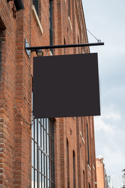 砖墙上空白的标志图片下载