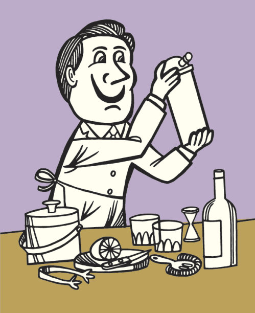 酒保混合鸡尾酒图片下载