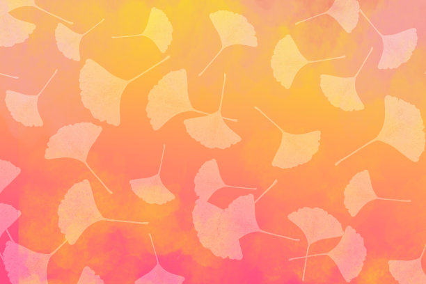 落下的银杏叶水彩背景-春天，夏天图片下载