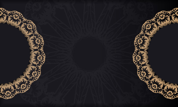 黑色旗帜与复古的棕色装饰和标志图片下载