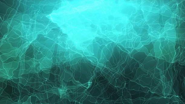 4K抽象超逼真的波浪和烟雾图案与漂亮的发光光，抽象的演示背景的技术和业务或任何合适的项目图片下载