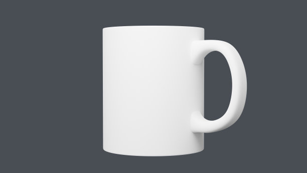 11盎司白色马克杯在孤立的背景。图片下载