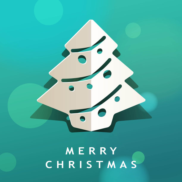 圣诞树剪纸艺术图片下载