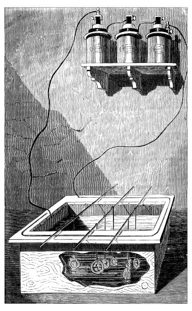 科学发现的古董插图，电镀图片下载