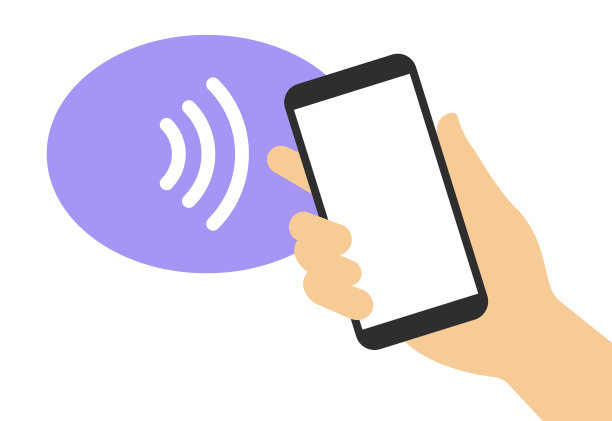 非接触式支付矢量平面图标。智能手机与手非接触式支付标志。图片下载