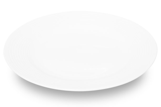 白色圆形陶瓷板孤立在白色背景上。图片下载