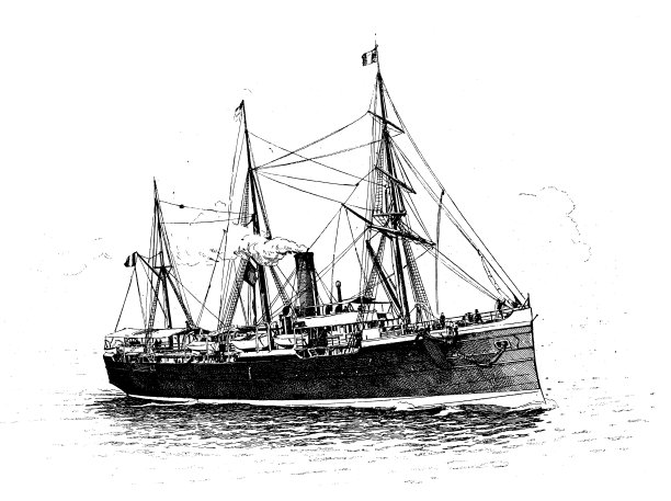 古董插图:“圣纳泽尔之城”号船图片下载