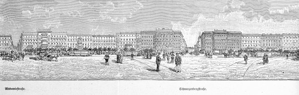 奥地利维也纳的街道:Akademiestraße, Schwarzenbergstraße图片下载