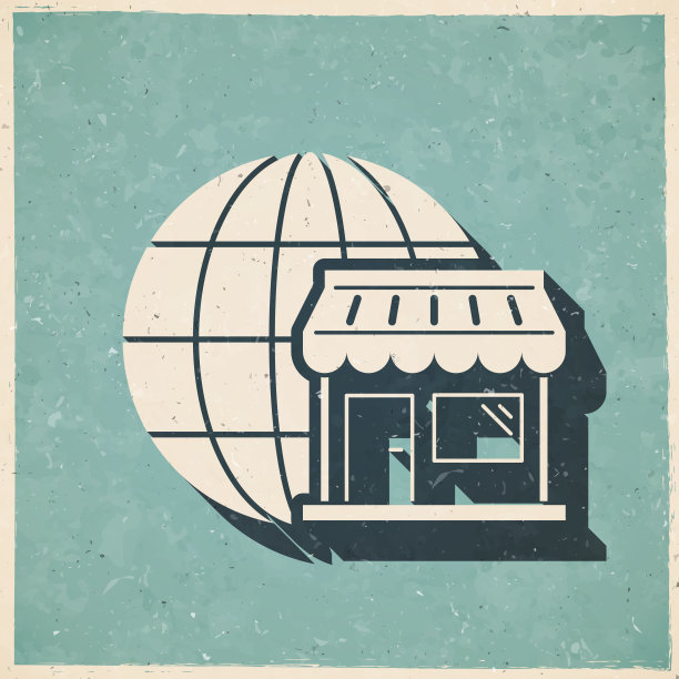 在线购物。图标复古复古风格-旧纹理纸图片下载