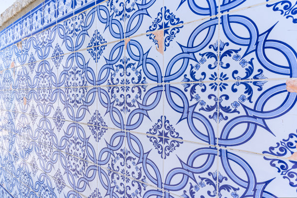 蓝色瓷砖葡萄牙背景图片下载