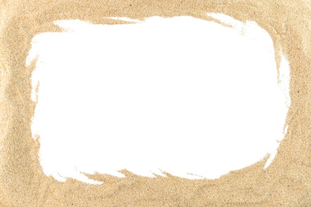 沙边界孤立在白色背景图片下载