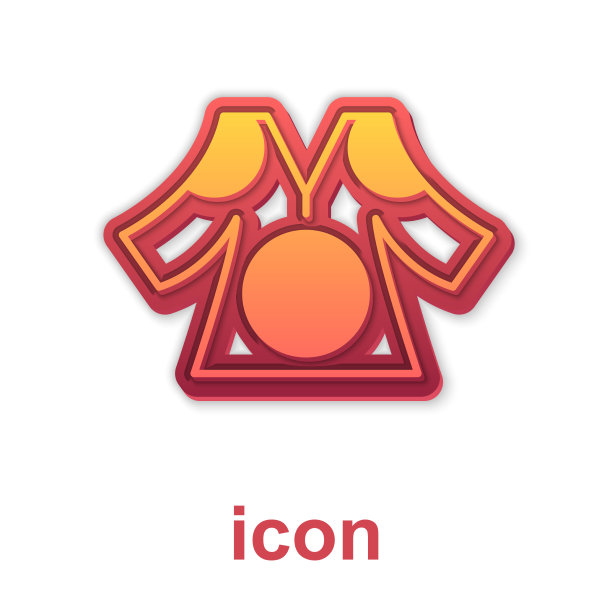 金色和服图标孤立在白色背景图片下载