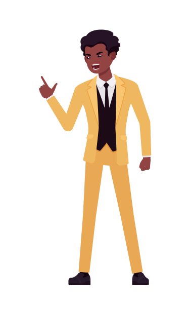 非裔美国人黄衣男，单口相声演员，演讲教练，培训图片下载