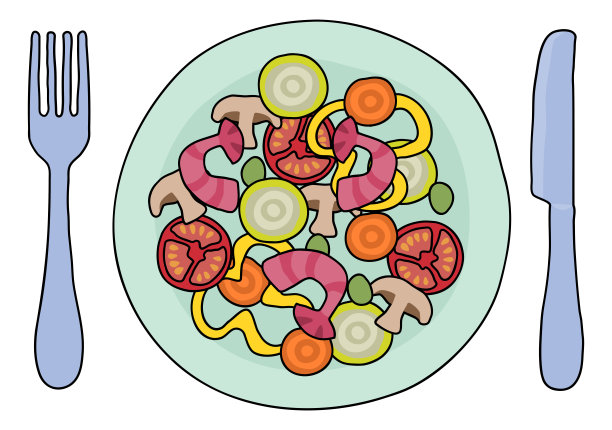 中餐或咖喱餐盘刀叉餐图片下载