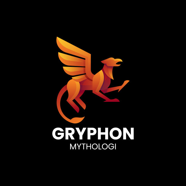 矢量插图格里芬渐变彩色风格图片下载