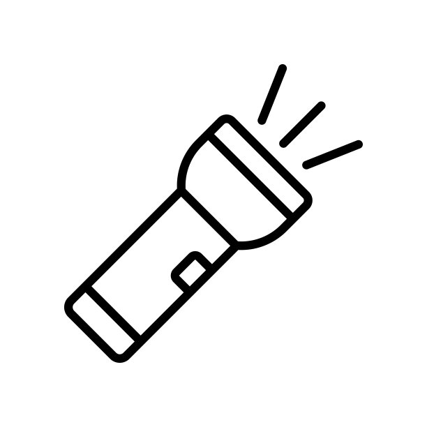 手电筒图标矢量设计模板简单而现代图片下载