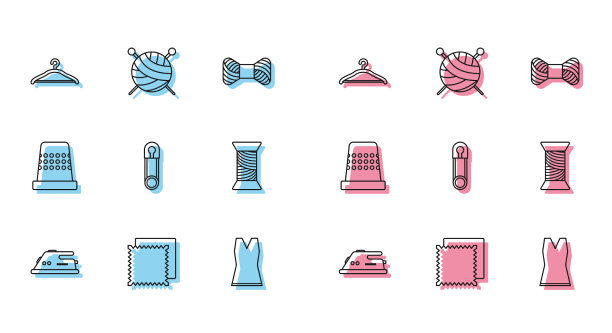 设置电熨斗线纺织织物卷图片下载