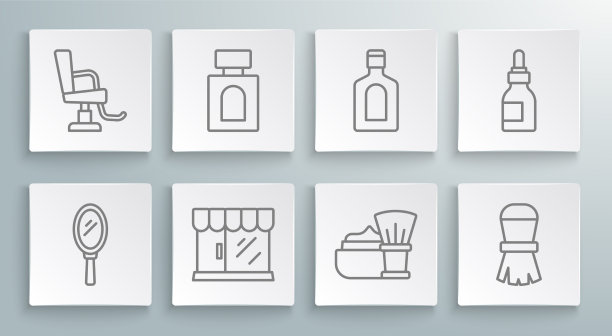 设置线手镜须后水理发店图片下载