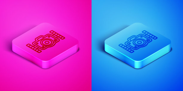 等距线照片相机的潜水员图标图片下载