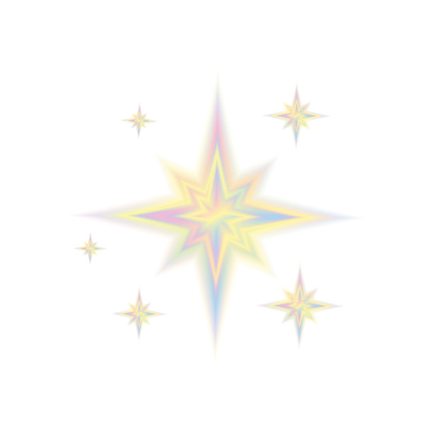 Y2k风格的形状模糊梯度设置。灵气美学元素星，太阳。矢量图图片下载