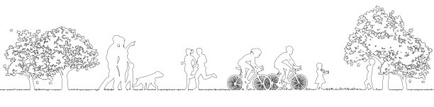 公园人物轮廓轮廓户外场景图片下载