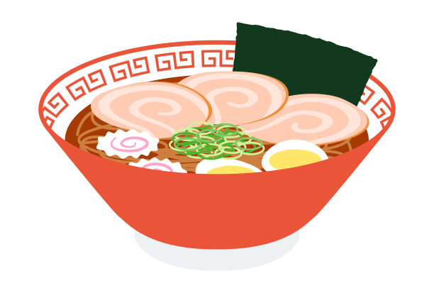 为横幅，卡片，传单，社交媒体壁纸等碗中的Shoyu拉面矢量插图。图片下载