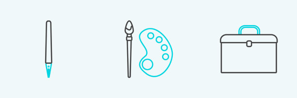 套线公文包用笔和油漆刷图片下载