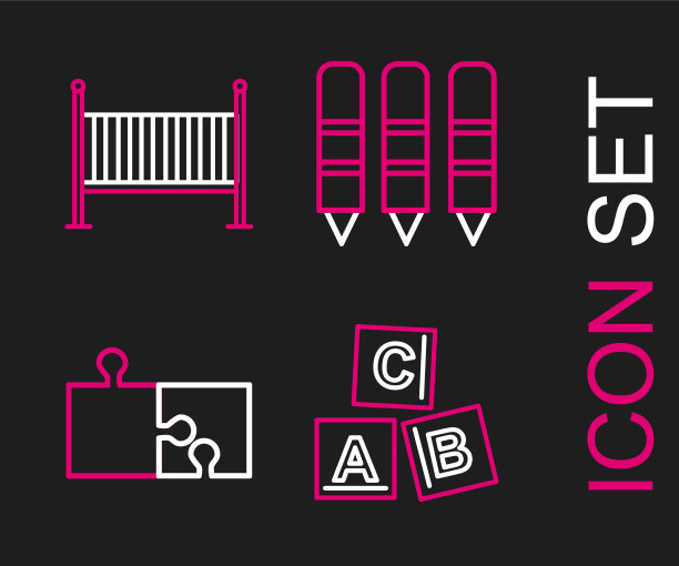 设置行ABC块一块拼图蜡笔蜡图片下载