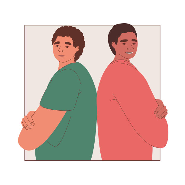 两个年轻快乐的男人朋友图片下载