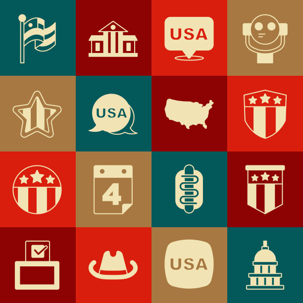 设置白宫美国国旗盾牌与星星图片下载