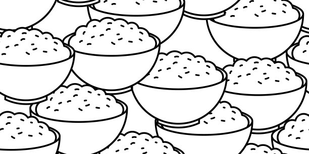 碗里的米饭图案无缝图片下载