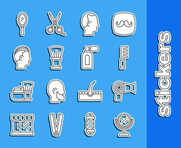 设置线手镜吹风机梳子图片下载