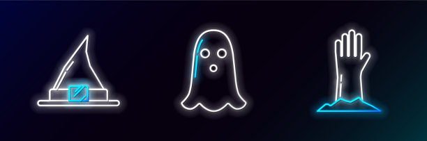 设置线僵尸手女巫帽和幽灵图标图片下载