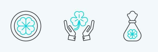 套线钱袋用四叶草黄金图片下载