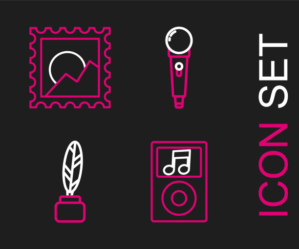 设置线音乐播放器羽毛和墨水瓶图片下载