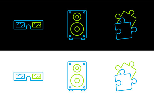 设置线拼图3d电影眼镜和图片下载